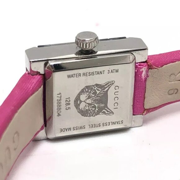 GUCCI Pink Shell Quartz Wristwatch Watch Wristwatch SS Silver/pink - Picture 10 of 12